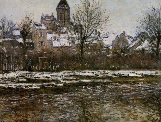 Church at Vetheuil Snow, Claude Monet